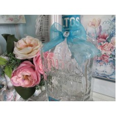 NEW SHABBY COTTAGE CHIC GLASS BOTTLE LIGHTED kitchen vanity craft HANDMADE   263879342447